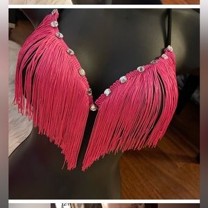 Rave bra top pink Fringe